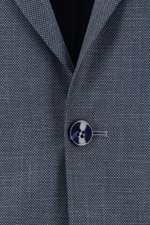 Light Navy Blue 7 Drop Slim Fit Patterned Suit