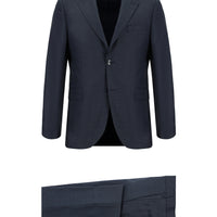 Koyu Lacivert 7 Drop Slim Fit Dar Kesim Desenli Takım Elbise