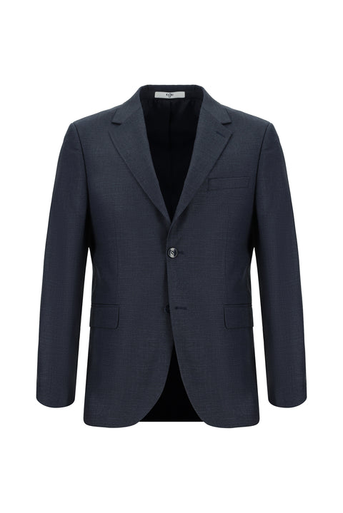 Koyu Lacivert 4 Drop Relaxed Fit Rahat Kesim Desenli Takım Elbise