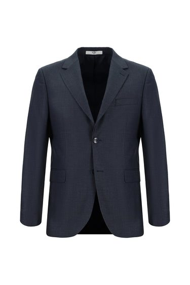  Koyu Lacivert Slim Fit Dar Kesim Klasik Desenli Takım Elbise