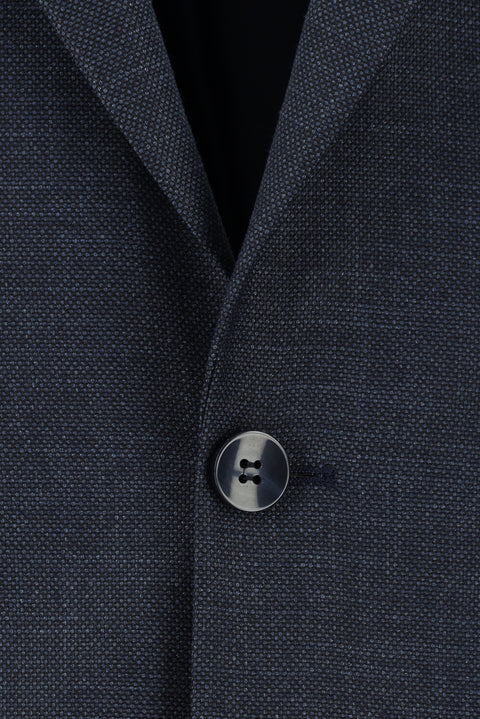 Koyu Lacivert 7 Drop Slim Fit Dar Kesim Desenli Takım Elbise