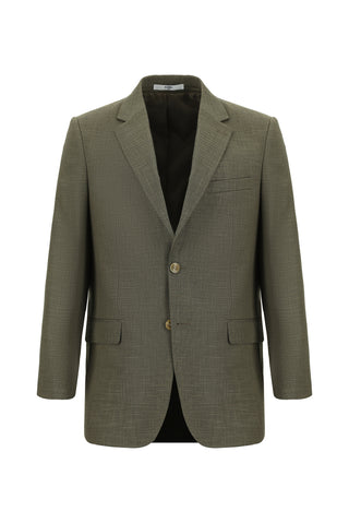  Koyu Bej Relaxed Fit Rahat Kesim Klasik Desenli Takım Elbise