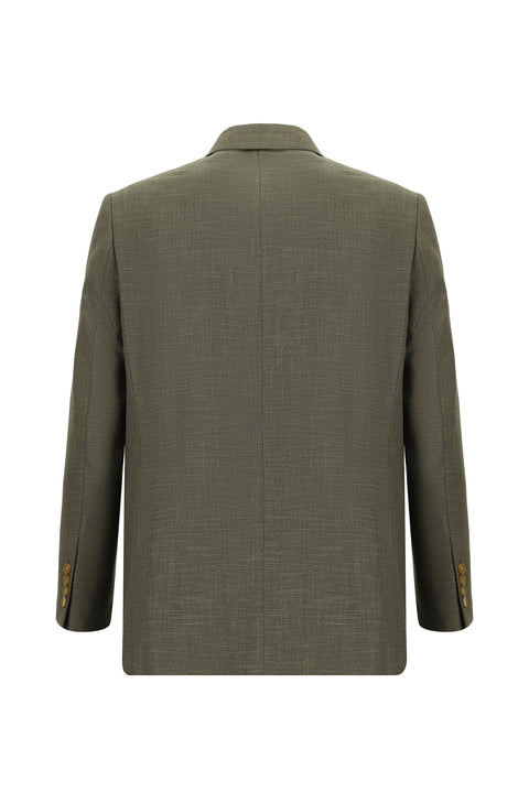 Koyu Bej 7 Drop Super Slim Fit Eksra Dar Kesim Desenli Takım Elbise