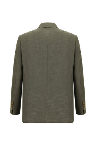  Koyu Bej 4 Drop Relaxed Fit Rahat Kesim Desenli Takım Elbise