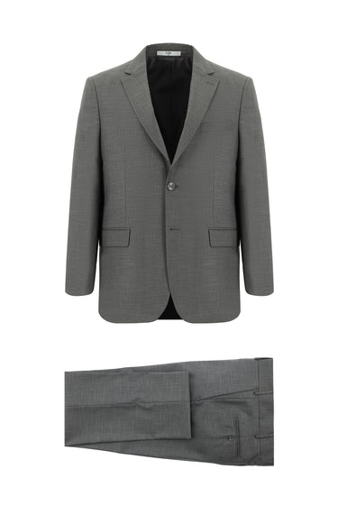 Koyu Vizon Super Slim Fit Ekstra Dar Kesim Klasik Desenli Takım Elbise
