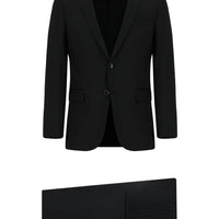 Black 7 Drop Super Slim Fit Extra Narrow Cut Patterned Suit