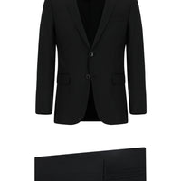 Siyah 7 Drop Super Slim Fit Eksra Dar Kesim Desenli Takım Elbise