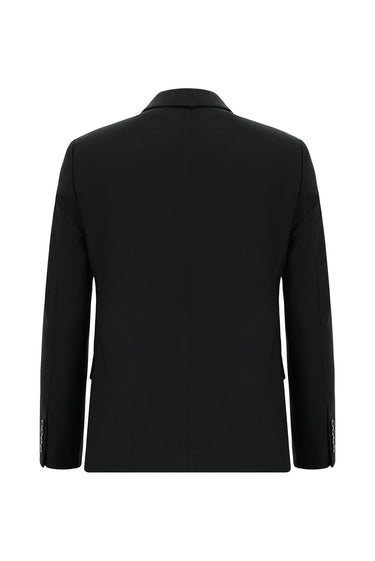 Siyah Super Slim Fit Ekstra Dar Kesim Klasik Desenli Takım Elbise