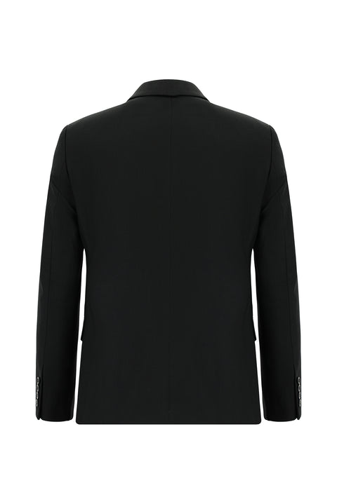 Siyah 7 Drop Slim Fit Dar Kesim Desenli Takım Elbise
