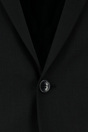  Siyah Super Slim Fit Ekstra Dar Kesim Klasik Desenli Takım Elbise