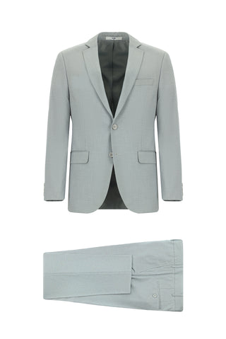  Açık Gri Super Slim Fit Ekstra Dar Kesim Klasik Desenli Takım Elbise