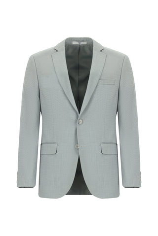  Açık Gri Super Slim Fit Ekstra Dar Kesim Klasik Desenli Takım Elbise