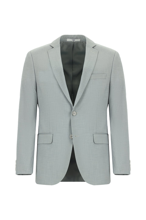 Açık Gri 7 Drop Super Slim Fit Eksra Dar Kesim Desenli Takım Elbise