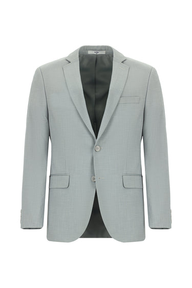 Açık Gri 7 Drop Slim Fit Dar Kesim Klasik Desenli Takım Elbise