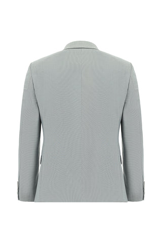  Açık Gri Super Slim Fit Ekstra Dar Kesim Klasik Desenli Takım Elbise