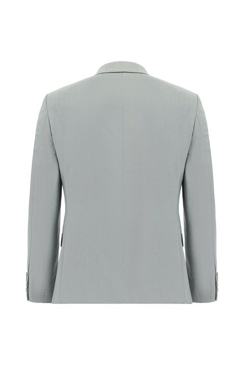 Açık Gri 7 Drop Super Slim Fit Eksra Dar Kesim Desenli Takım Elbise