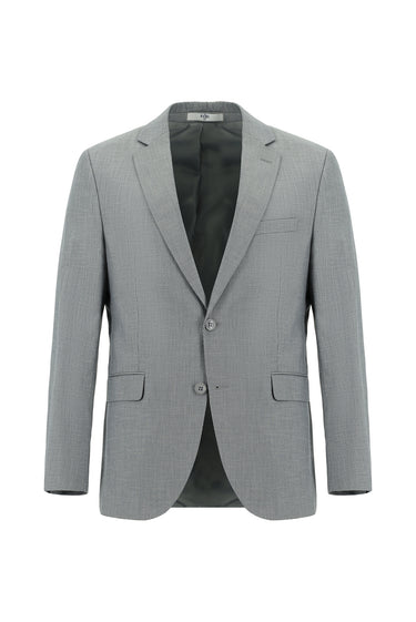 Orta Füme Slim Fit Dar Kesim Klasik Desenli Takım Elbise