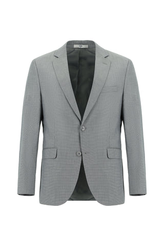  Orta Füme 7 Drop Slim Fit Dar Kesim Desenli Takım Elbise