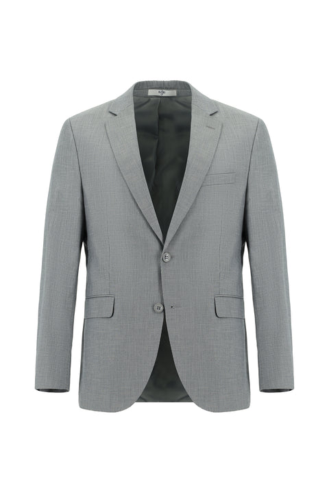 Orta Füme 7 Drop Super Slim Fit Eksra Dar Kesim Desenli Takım Elbise