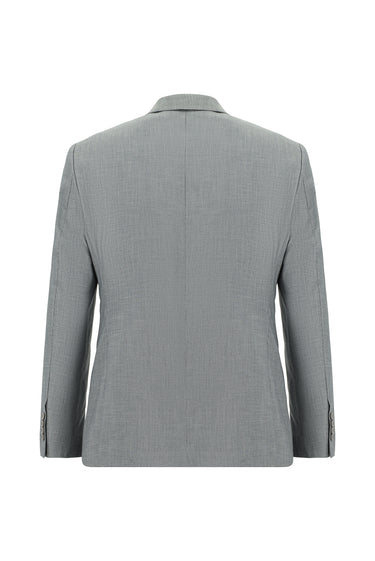 Orta Füme Slim Fit Dar Kesim Klasik Desenli Takım Elbise