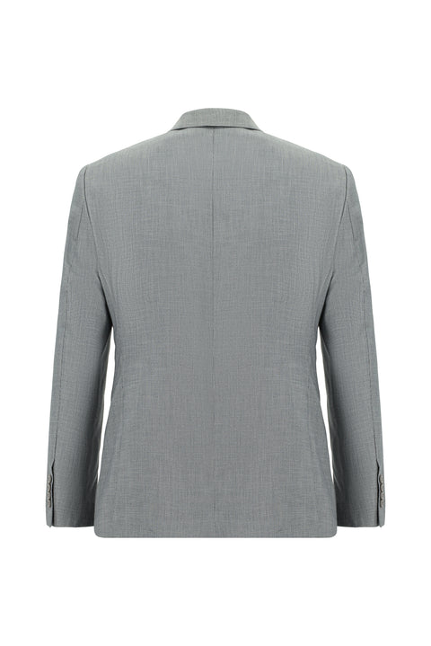 Orta Füme 7 Drop Slim Fit Dar Kesim Desenli Takım Elbise