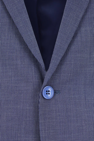  Açık Lacivert Super Slim Fit Ekstra Dar Kesim Klasik Desenli Takım Elbise