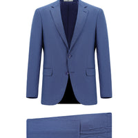 Medium Navy 7 Drop Super Slim Fit Extra Narrow Cut Patterned Suit