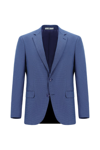  Orta Lacivert Slim Fit Dar Kesim Klasik Desenli Takım Elbise