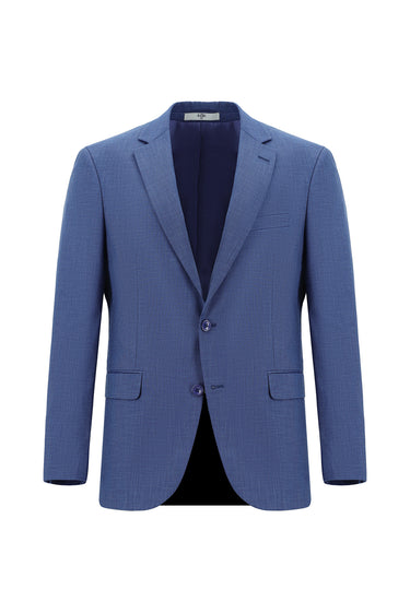  Orta Lacivert Slim Fit Dar Kesim Klasik Desenli Takım Elbise