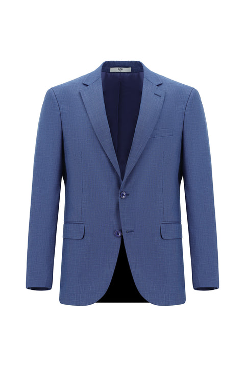 Orta Lacivert 7 Drop Super Slim Fit Eksra Dar Kesim Desenli Takım Elbise