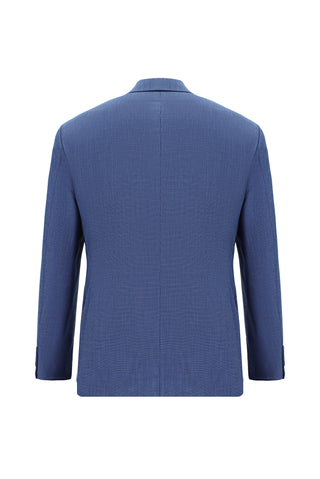  Orta Lacivert Slim Fit Dar Kesim Klasik Desenli Takım Elbise