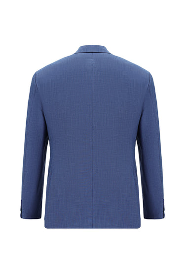  Orta Lacivert Slim Fit Dar Kesim Klasik Desenli Takım Elbise