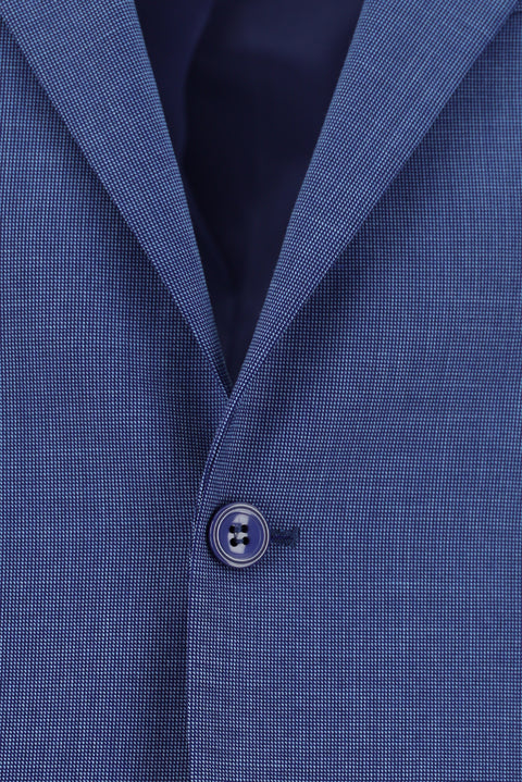 Orta Lacivert 7 Drop Slim Fit Dar Kesim Desenli Takım Elbise