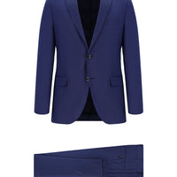 Dark Navy 6 Drop Regular Fit Standard Cut Patterned Suit