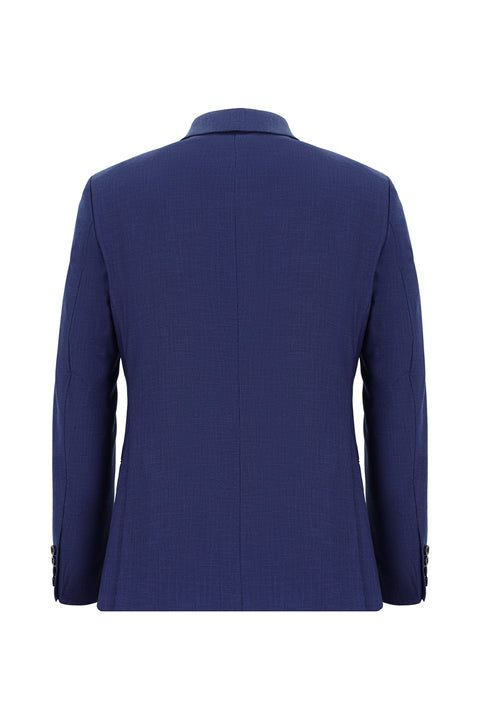 Koyu Lacivert 7 Drop Super Slim Fit Eksra Dar Kesim Desenli Takım Elbise