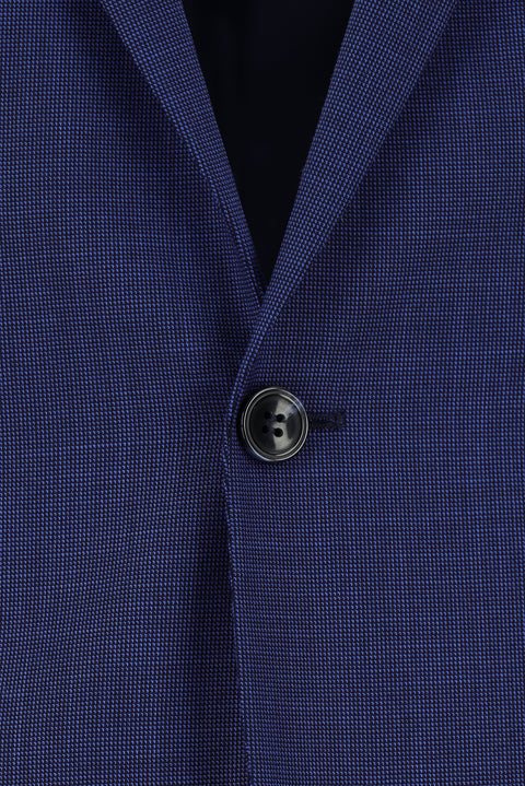 Koyu Lacivert 7 Drop Super Slim Fit Eksra Dar Kesim Desenli Takım Elbise