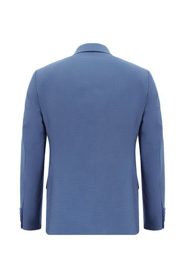  Koyu Mavi  Super Slim Fit Ekstra Dar Kesim Klasik Desenli Takım Elbise