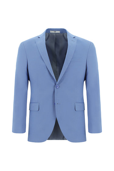  Mavi Super Slim Fit Ekstra Dar Kesim Klasik Desenli Takım Elbise