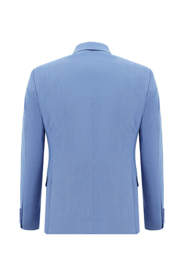  Mavi Super Slim Fit Ekstra Dar Kesim Klasik Desenli Takım Elbise