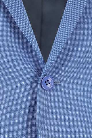  Mavi Super Slim Fit Ekstra Dar Kesim Klasik Desenli Takım Elbise