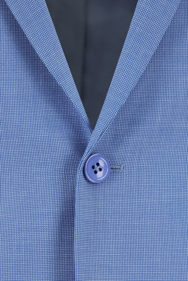 Mavi Slim Fit Dar Kesim Klasik Desenli Takım Elbise