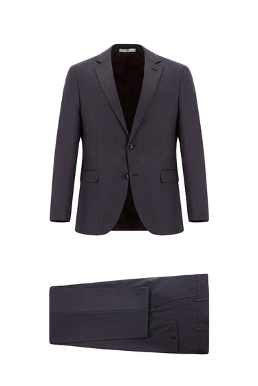  Acı Kahve Regular Fit Klasik Desenli Takım Elbise