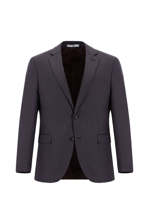 Acı Kahve 6 Drop Regular Fit Standart Kesim Desenli Takım Elbise