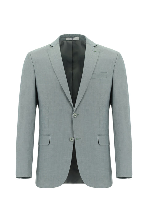 Çağla Yeşili 7 Drop Super Slim Fit Eksra Dar Kesim Desenli Takım Elbise