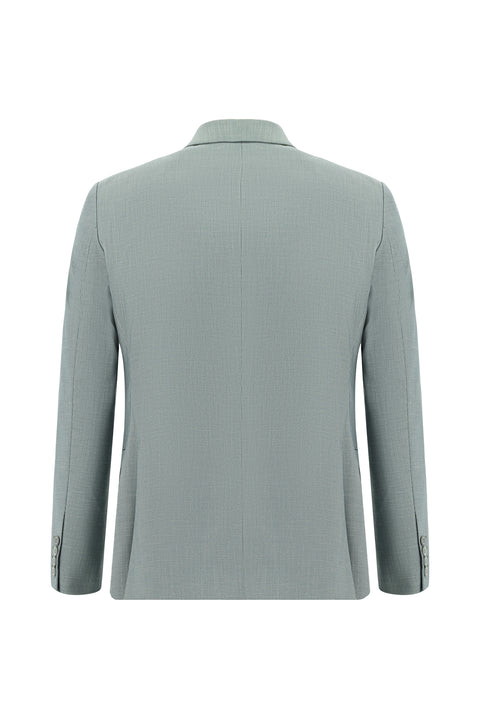 Çağla Yeşili 7 Drop Super Slim Fit Eksra Dar Kesim Desenli Takım Elbise