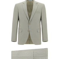 Yağ Yeşili-Olive Super Slim Fit Ekstra Dar Kesim Klasik Desenli Takım Elbise