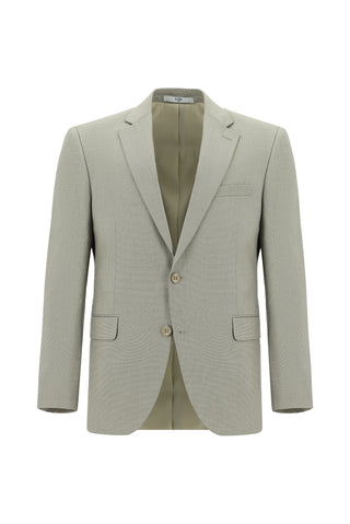  Yağ Yeşili-Olive Slim Fit Dar Kesim Klasik Desenli Takım Elbise