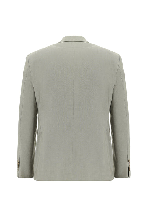Yağ Yeşili-Olive 6 Drop Regular Fit Standart Kesim Desenli Takım Elbise