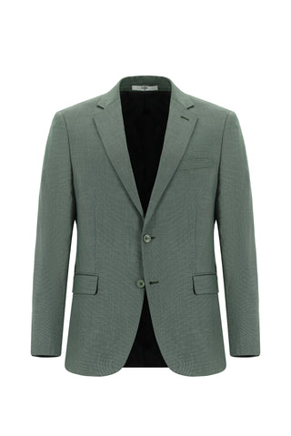  Koyu Yeşil Slim Fit Dar Kesim Klasik Desenli Takım Elbise