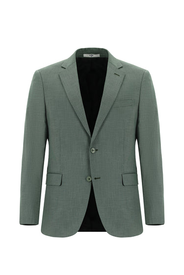  Koyu Yeşil Slim Fit Dar Kesim Klasik Desenli Takım Elbise